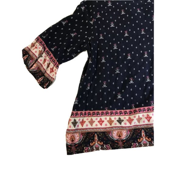 Junior Women’s Small Wild Blue Sadie Robertson Peasant Blouse Top - 3/4 Sleeves - Picture 10 of 11